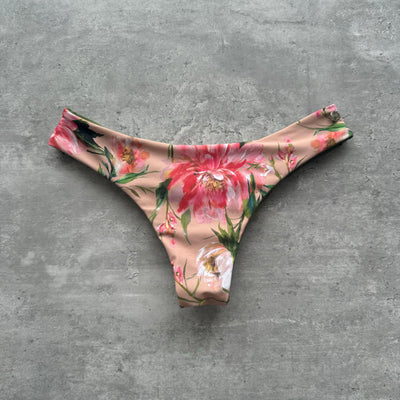 Bottom Cocos flores rosadas reversible a verde olivo